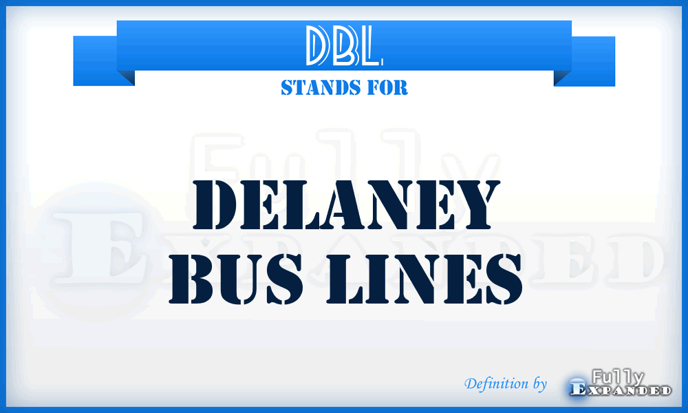 DBL - Delaney Bus Lines