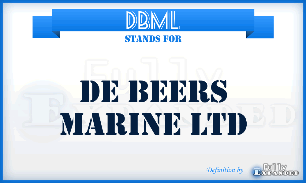 DBML - De Beers Marine Ltd