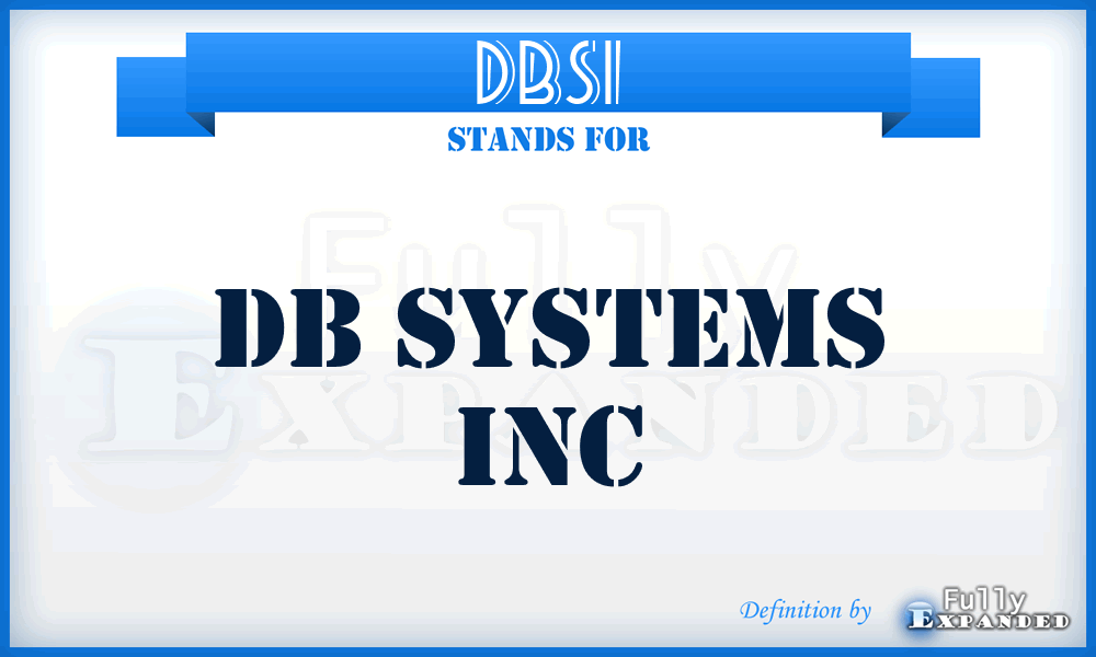 DBSI - DB Systems Inc