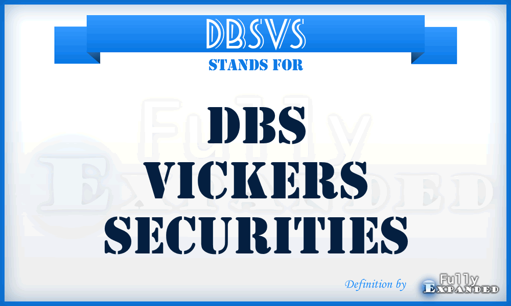 DBSVS - DBS Vickers Securities
