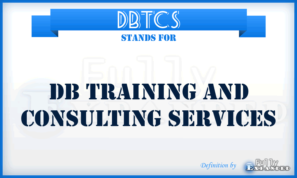 DBTCS - DB Training and Consulting Services