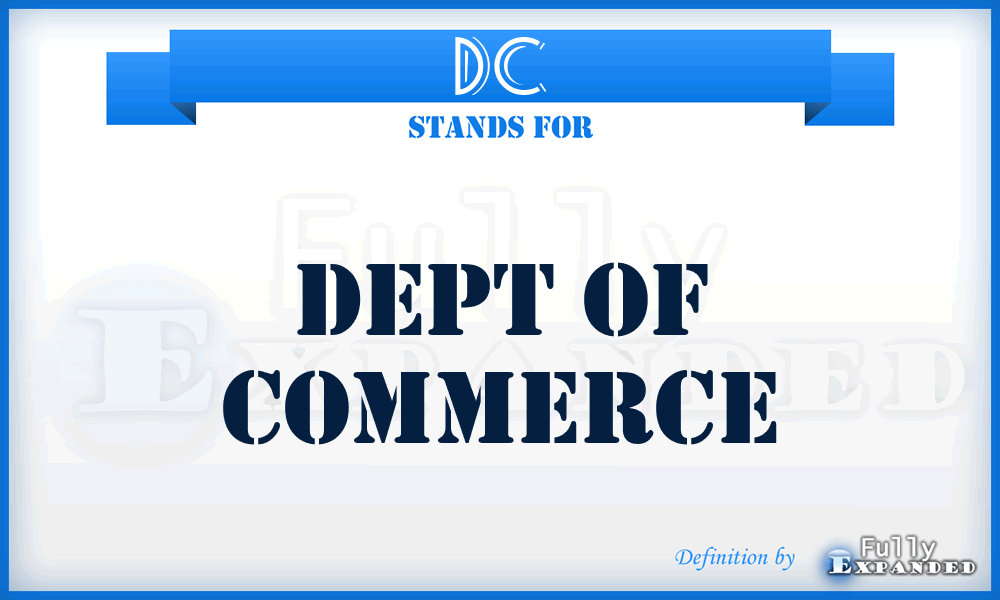 DC - Dept of Commerce