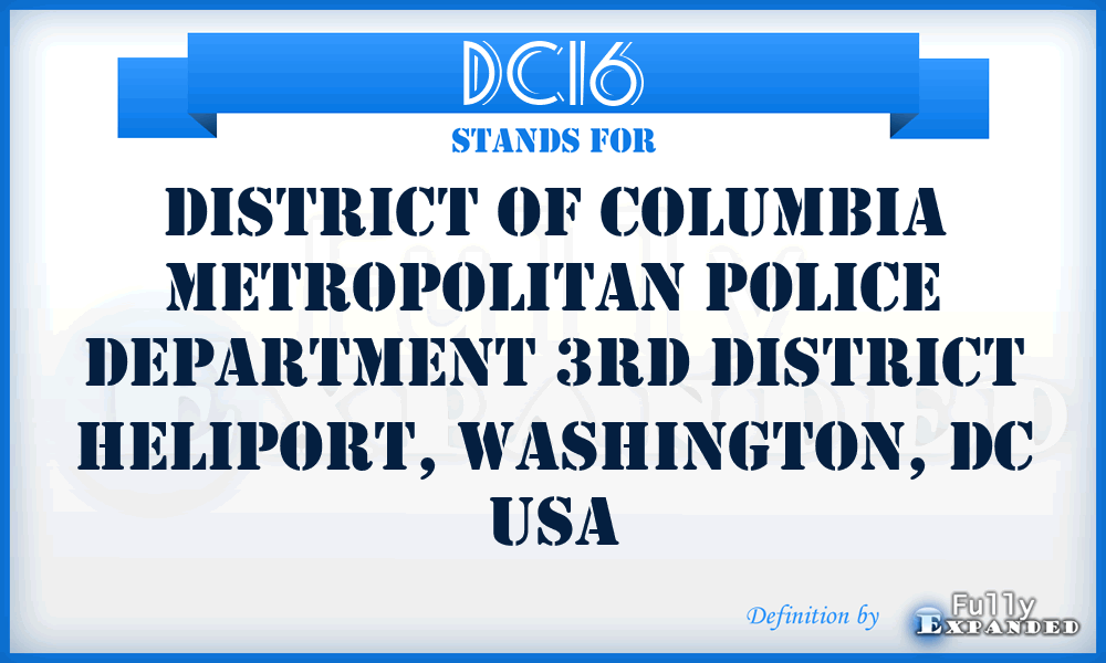 DC16 - District of Columbia Metropolitan Police Department 3rd District Heliport, Washington, DC USA