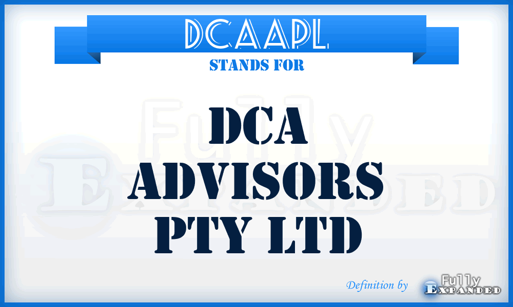 DCAAPL - DCA Advisors Pty Ltd