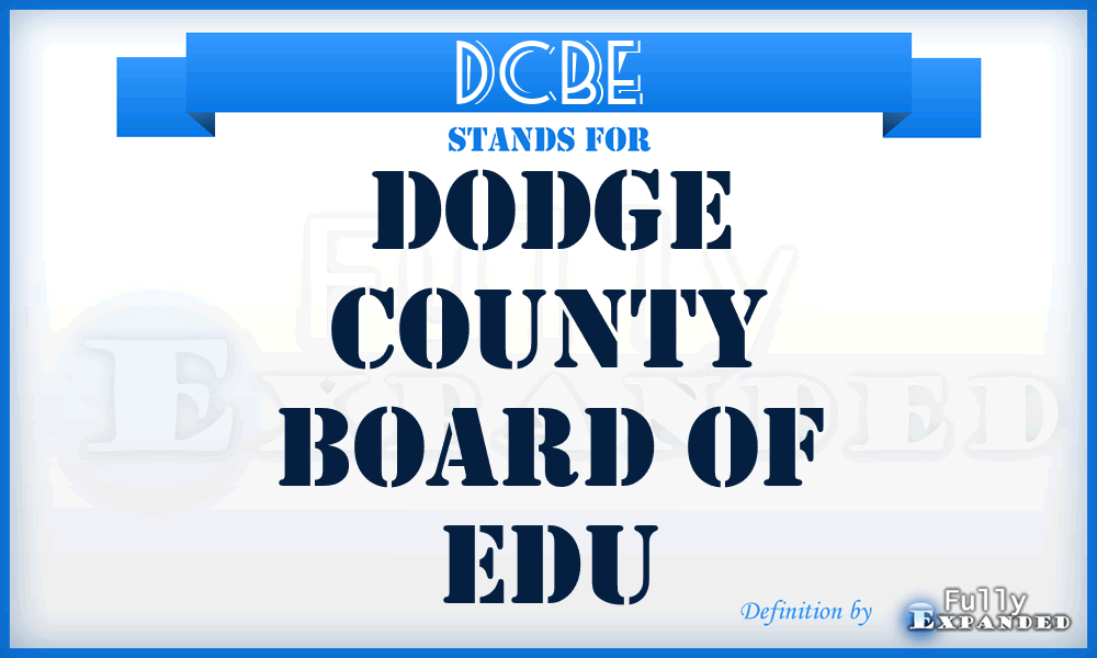 DCBE - Dodge County Board of Edu