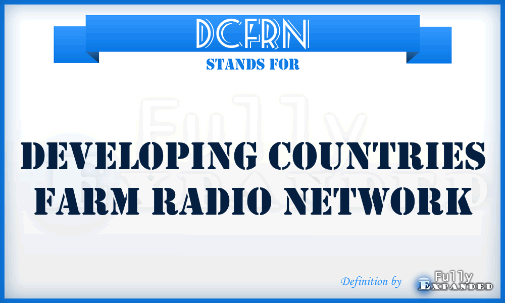 DCFRN - Developing Countries Farm Radio Network