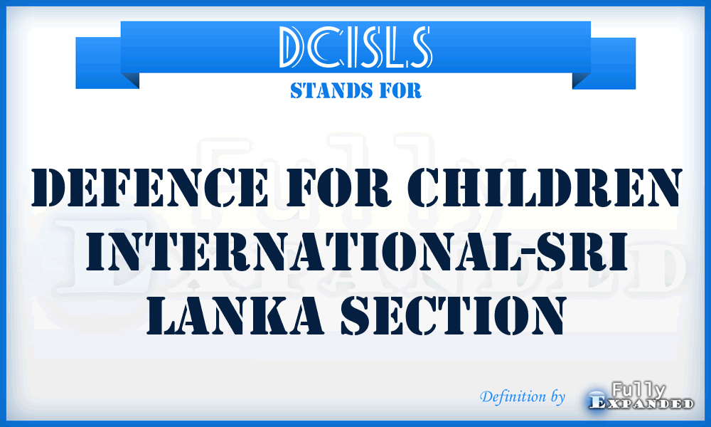 DCISLS - Defence for Children International-Sri Lanka Section