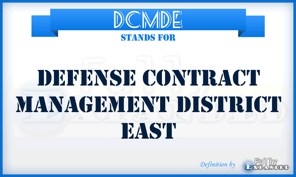 DCMDE - Defense Contract Management District East
