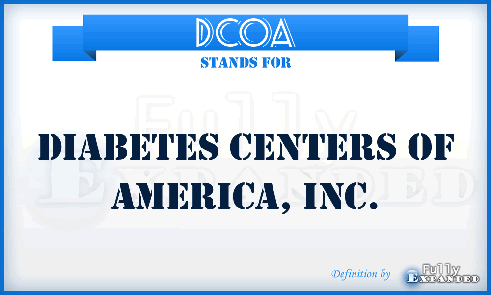 DCOA - Diabetes Centers Of America, Inc.