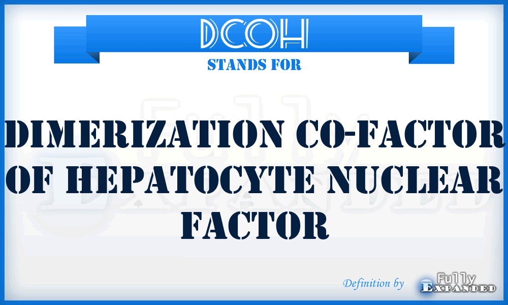 DCOH - Dimerization CO-factor of Hepatocyte nuclear factor