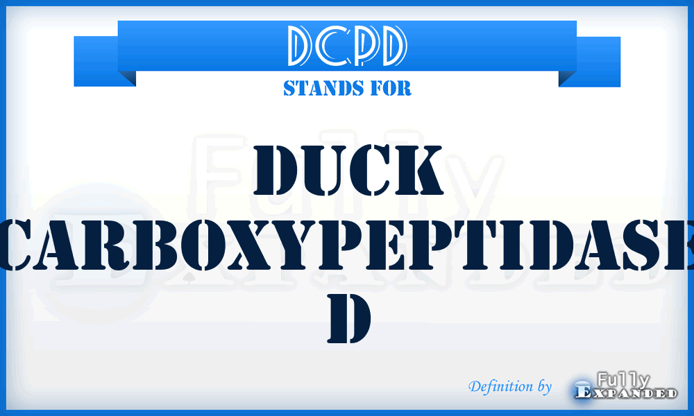 DCPD - Duck CarboxyPeptidase D