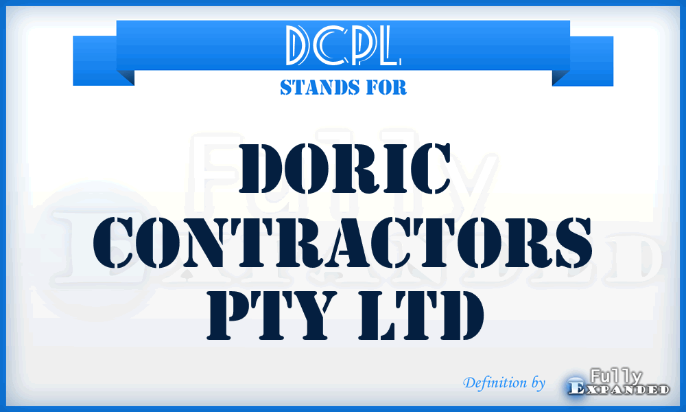 DCPL - Doric Contractors Pty Ltd