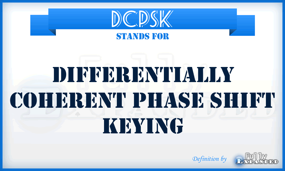 DCPSK - differentially coherent phase shift keying