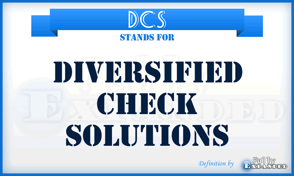DCS - Diversified Check Solutions
