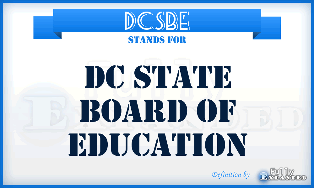 DCSBE - DC State Board of Education