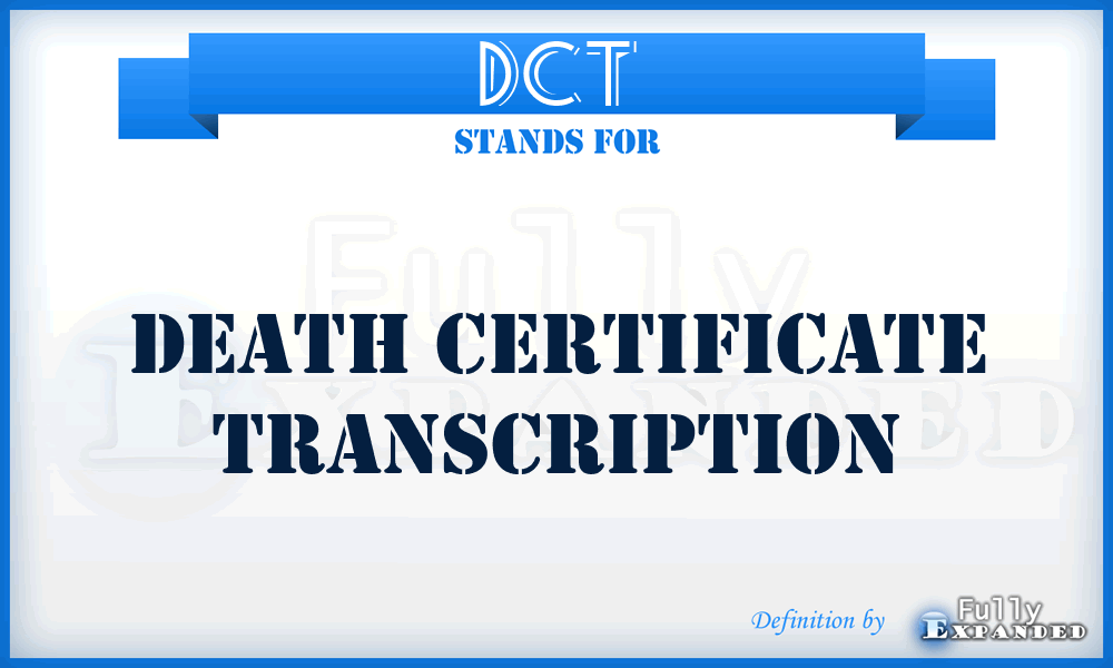 DCT - Death Certificate Transcription
