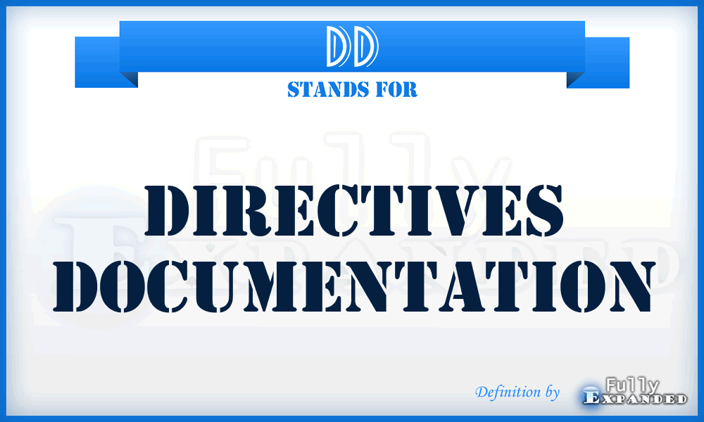 DD - Directives Documentation
