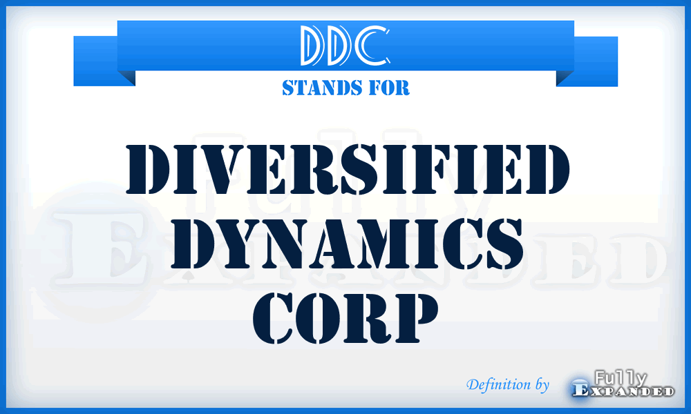 DDC - Diversified Dynamics Corp