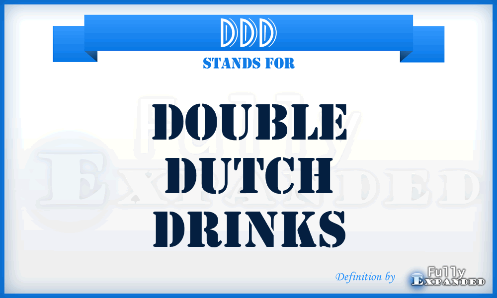DDD - Double Dutch Drinks