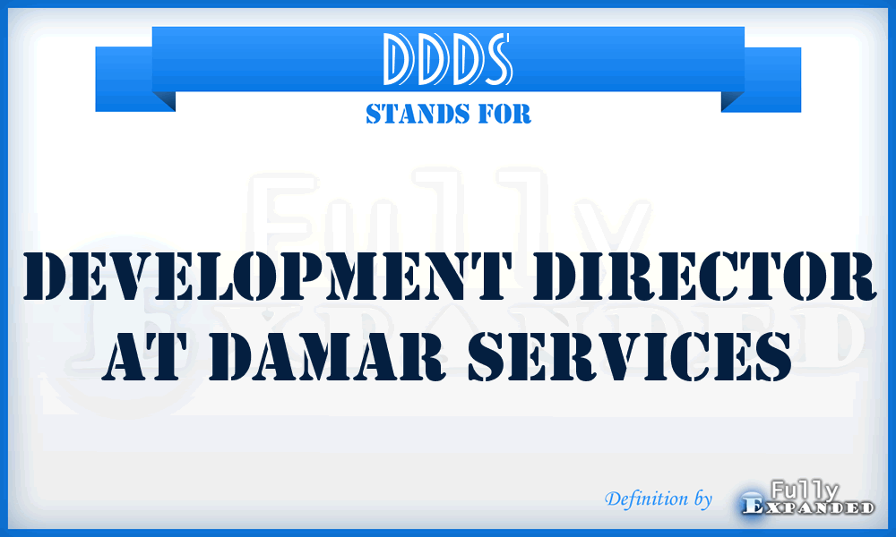 DDDS - Development Director at Damar Services