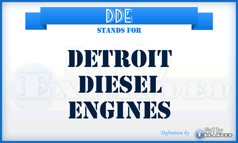 DDE - Detroit Diesel Engines