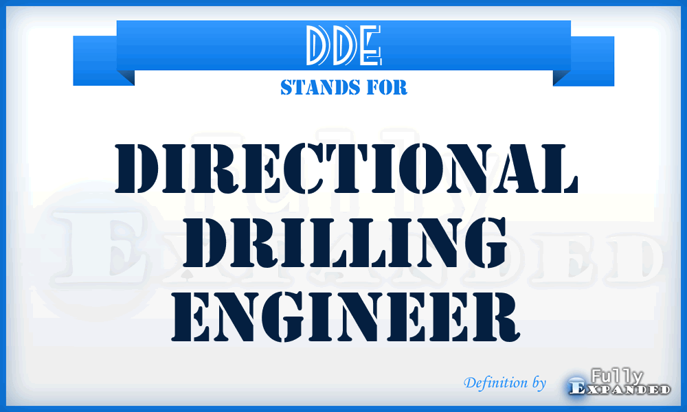 DDE - Directional Drilling Engineer