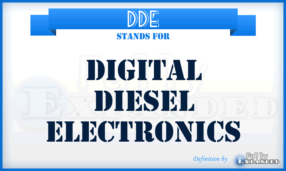 DDE - digital diesel electronics