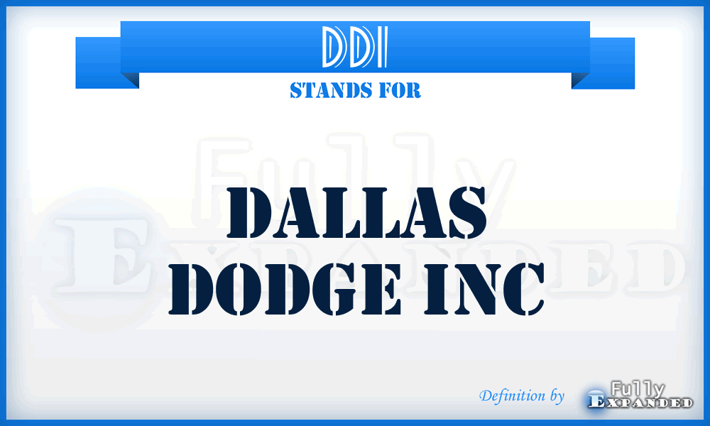 DDI - Dallas Dodge Inc