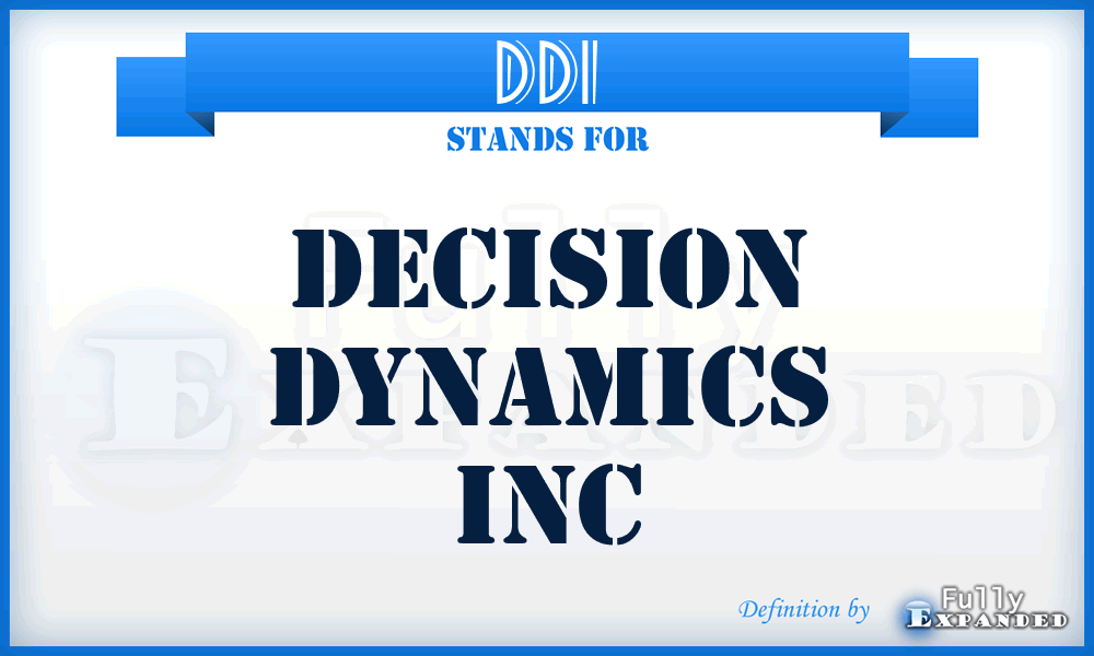 DDI - Decision Dynamics Inc