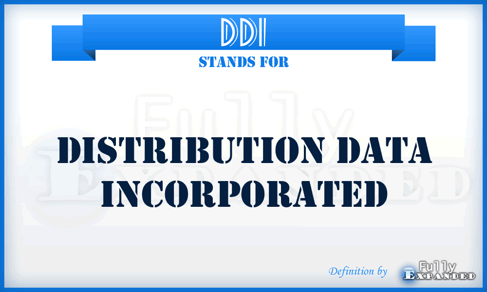 DDI - Distribution Data Incorporated