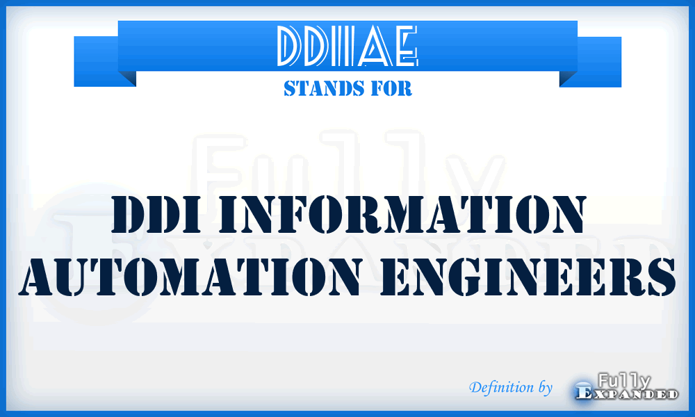 DDIIAE - DDI Information Automation Engineers