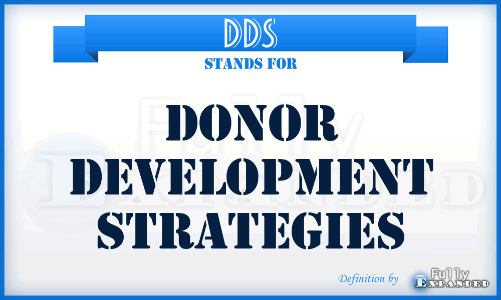 DDS - Donor Development Strategies