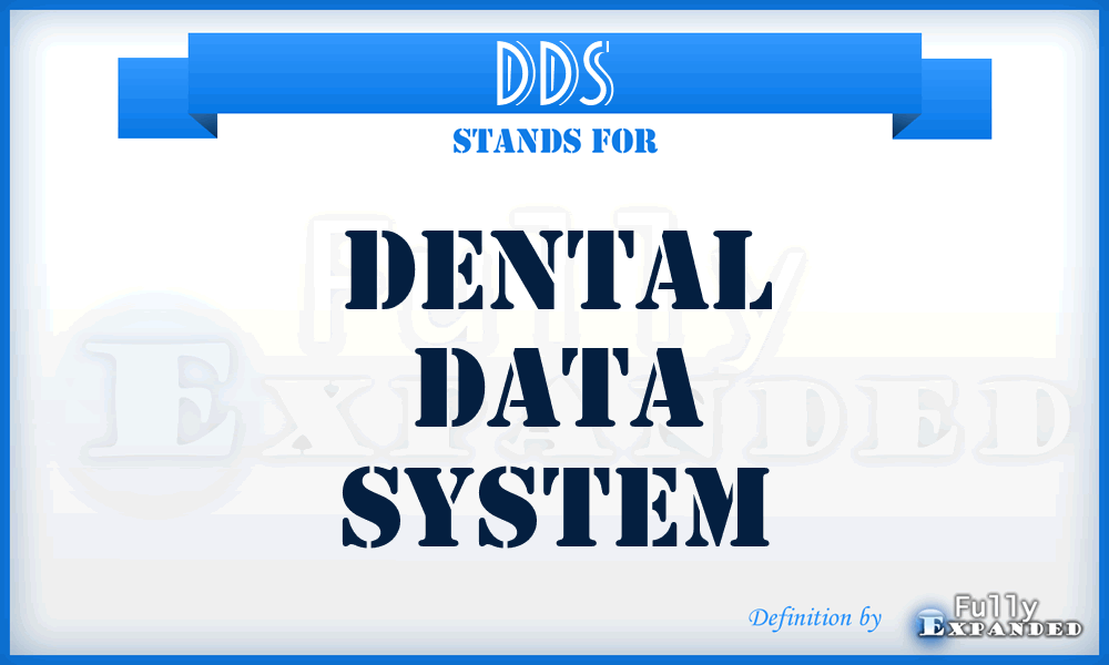 DDS - dental data system