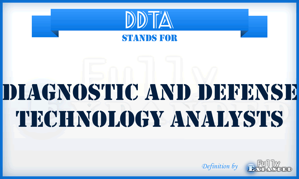 DDTA - Diagnostic and Defense Technology Analysts