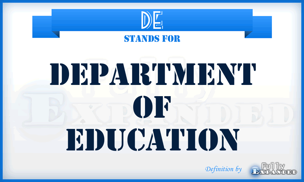 DE - Department of Education