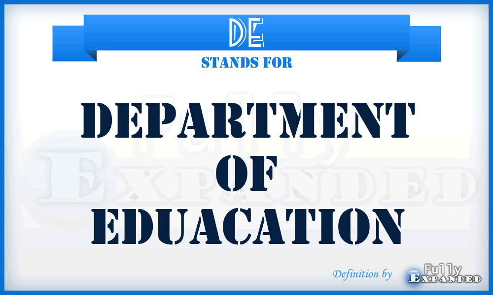 DE - Department of Eduacation