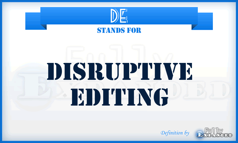 DE - Disruptive editing
