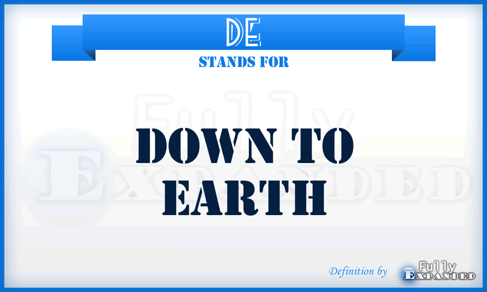 DE - Down to Earth