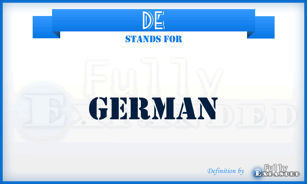 DE - German