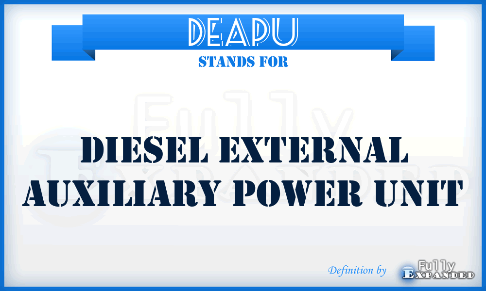 DEAPU - Diesel External Auxiliary Power Unit