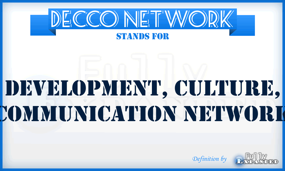 DECCO Network - Development, Culture, Communication Network