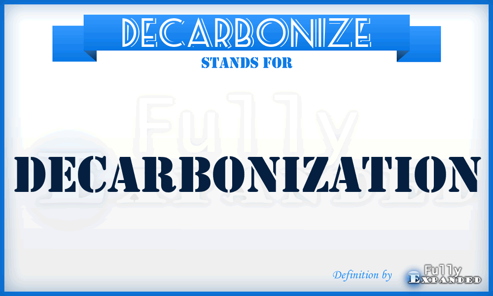 DECARBONIZE - Decarbonization