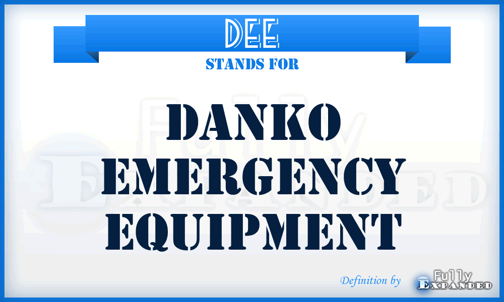 DEE - Danko Emergency Equipment