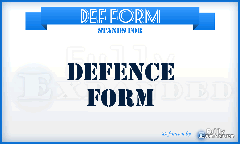 DEF FORM - Defence Form