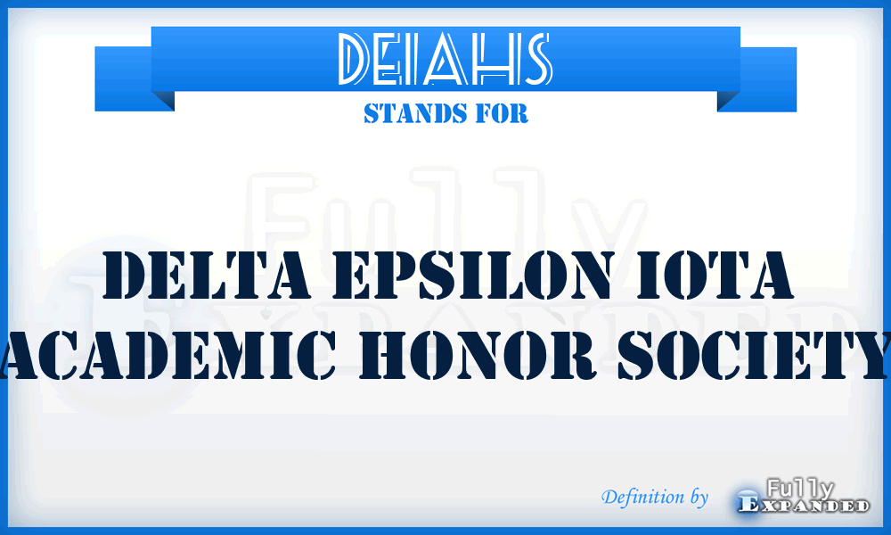 DEIAHS - Delta Epsilon Iota Academic Honor Society