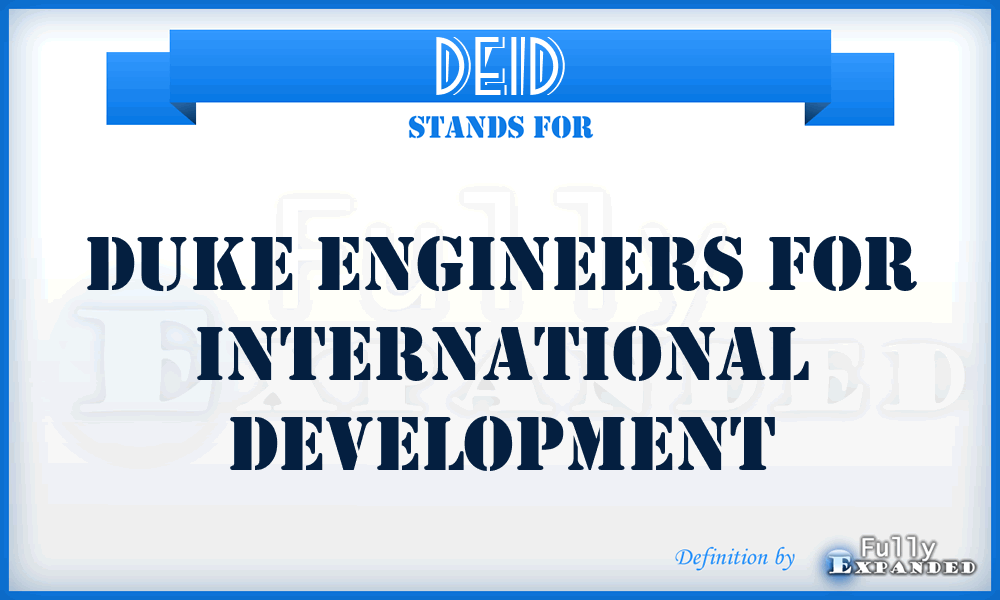 DEID - Duke Engineers for International Development