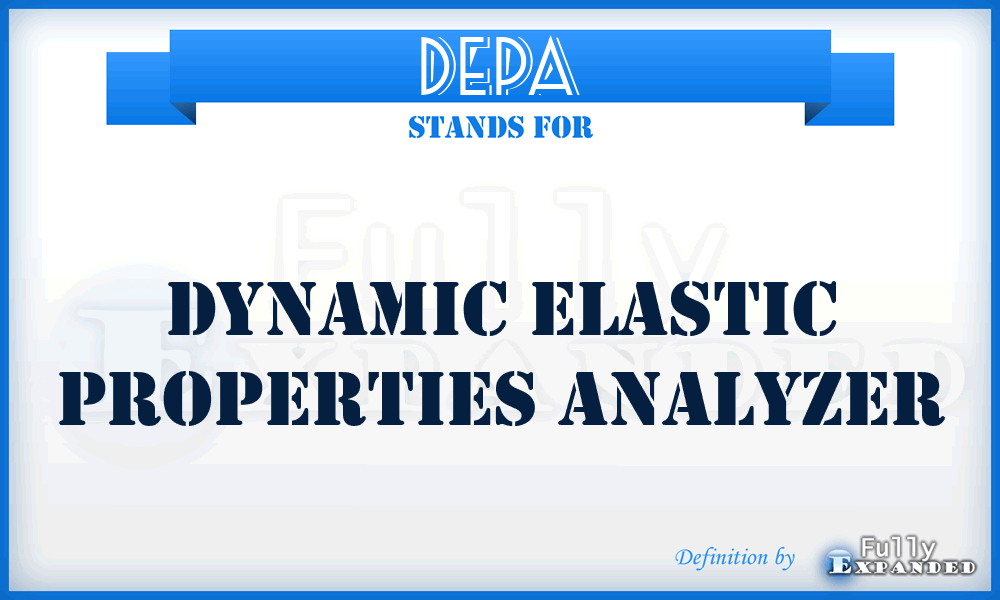 DEPA - Dynamic Elastic Properties Analyzer