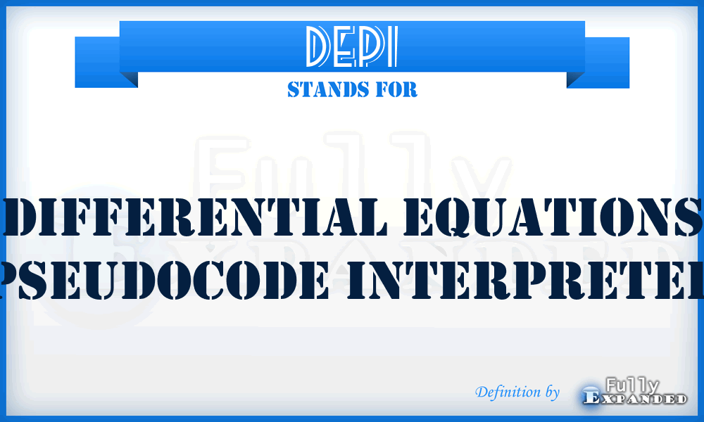 DEPI - differential equations pseudocode interpreter