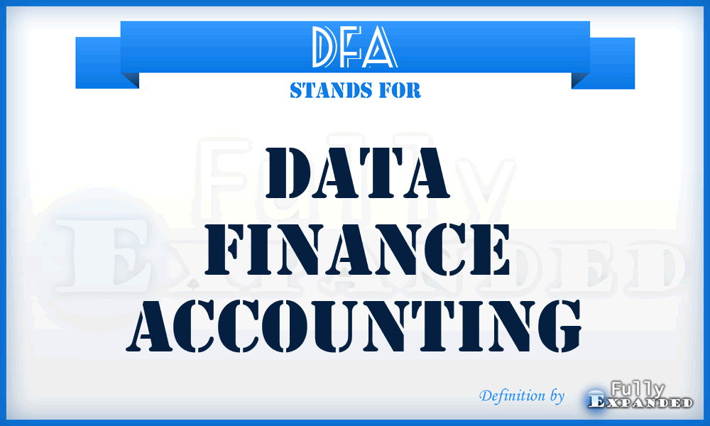 DFA - Data Finance Accounting