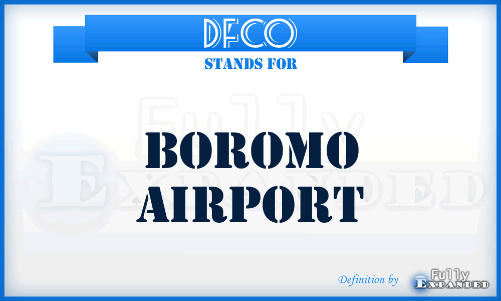 DFCO - Boromo airport
